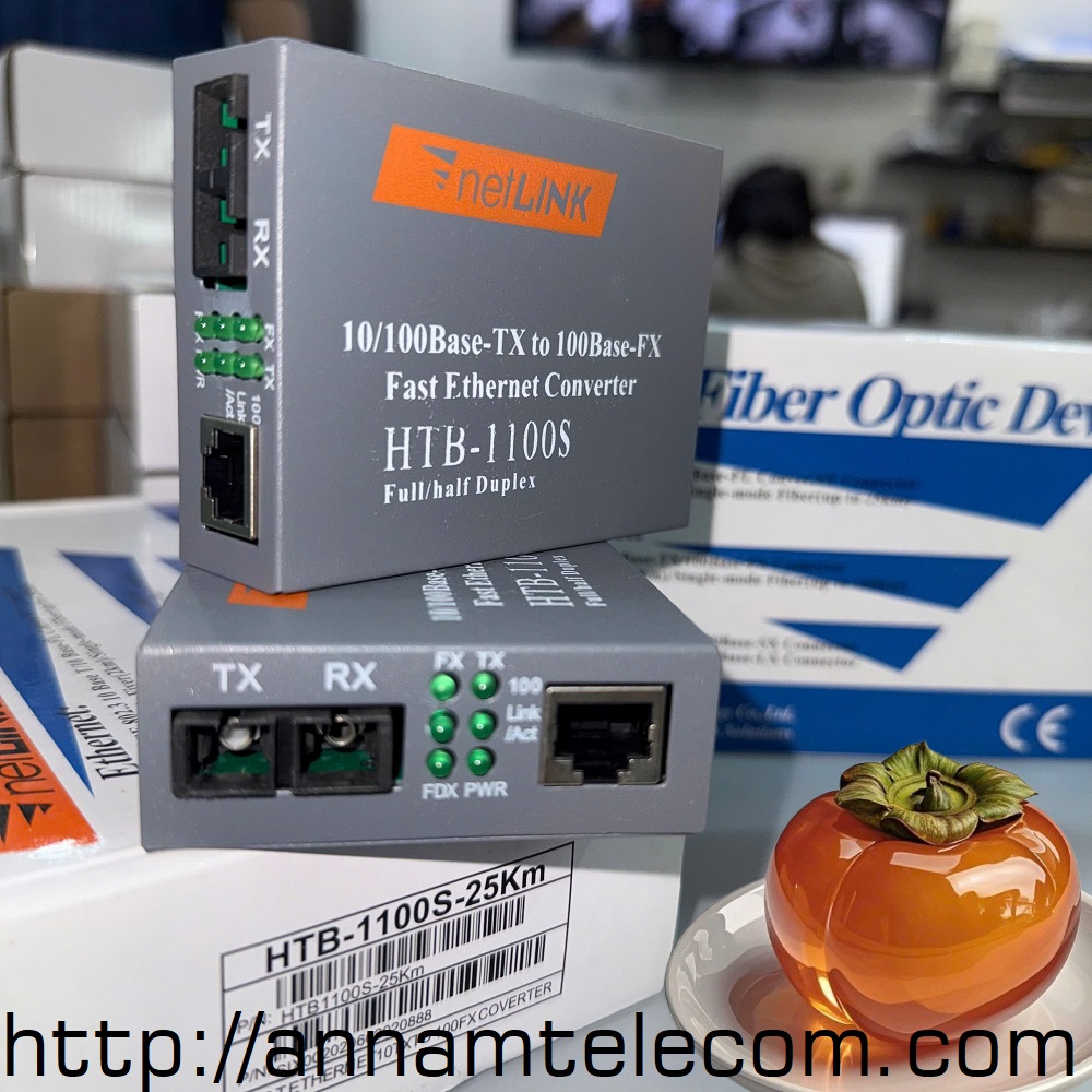 Bộ chuyển đổi 2 sợi Converter quang điện Netlink HTB-1100s 25km loại 10/100